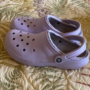 Lilac Fuzzy Crocs